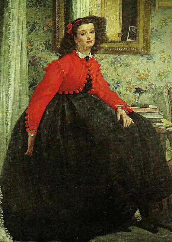 James Tissot portrait of a lady, c. Norge oil painting art